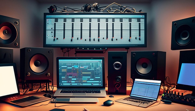 Free ai generated music studio illustration