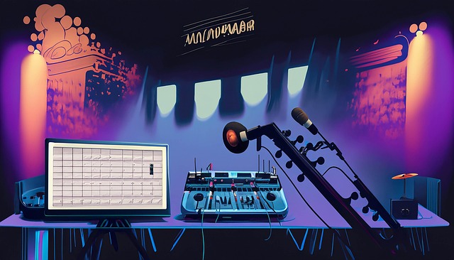 Free music studio music microphone illustration