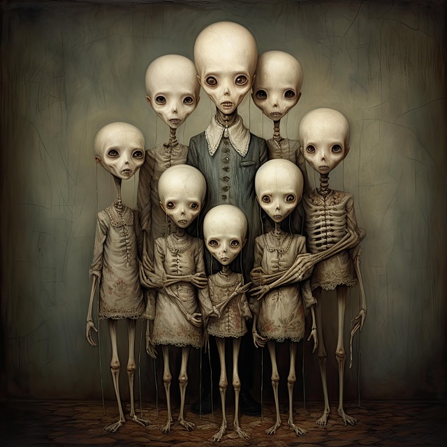 Free ai generated skeletons spooky illustration