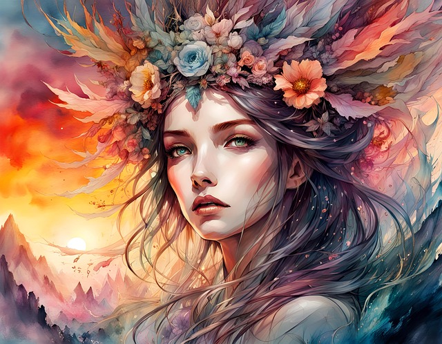 Free ai generated nature woman illustration