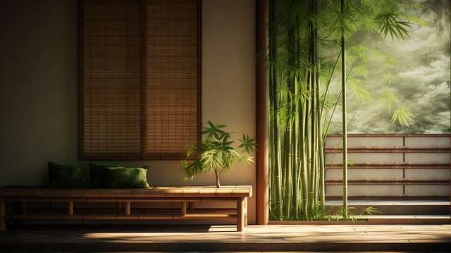 Free ai generated room bamboos illustration