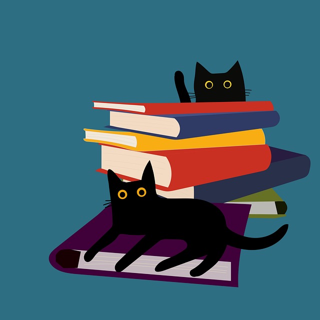 Download free HD stock image of Cat Books Free cat books cartoon illustration