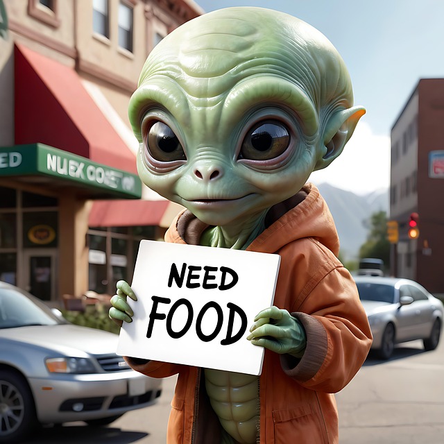 Free ai generated alien hungry illustration