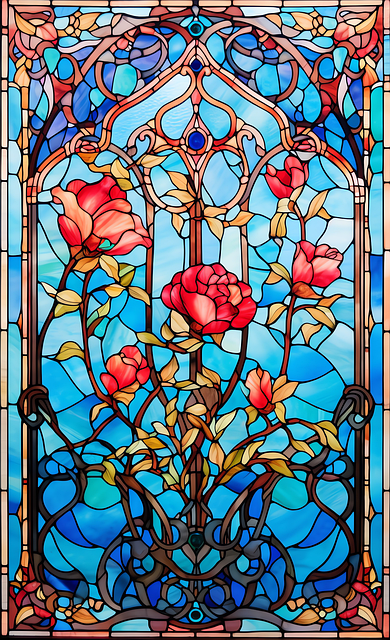 Ai Generiert, Buntglas, Kunst, Blumen