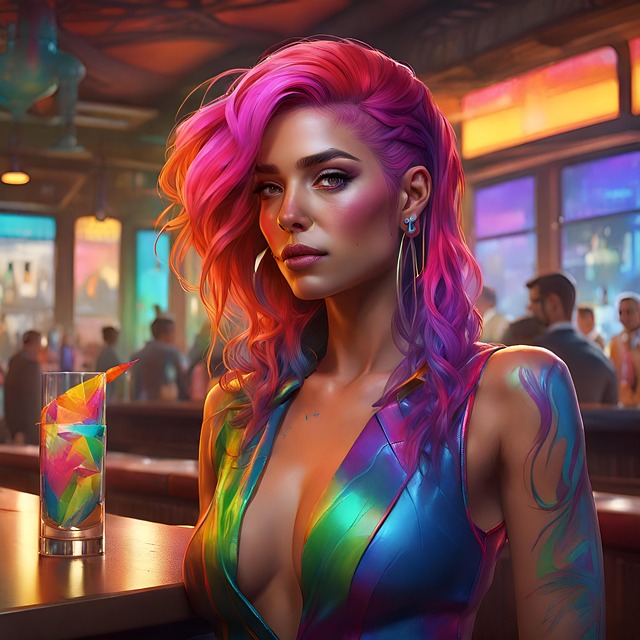Free ai generated super villain bar illustration