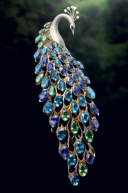 Free ai generated peacock jewel illustration
