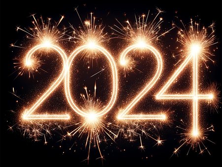 Neujahr, 2024, Wunderkerzenzahlen, Feier