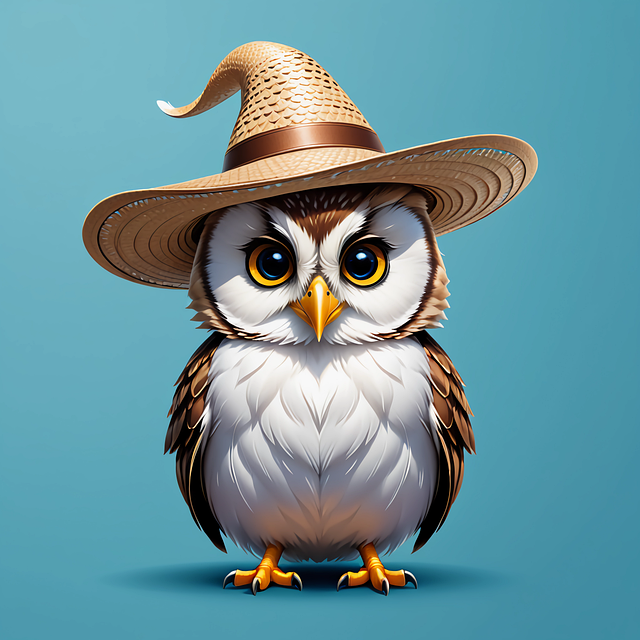 Download free HD stock image of Ai Generated Owl Free ai generated owl hat illustration