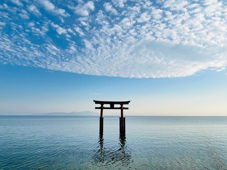 Natuurlijke, Lake Biwa, Japan, Schrijn