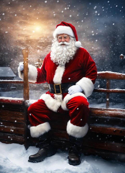 Download Ai Generated, Santa, Bench. Royalty-Free Stock Illustration ...