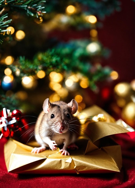 Free ai generated mouse christmas illustration