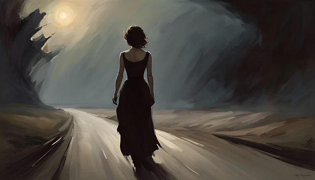 Free ai generated woman path illustration