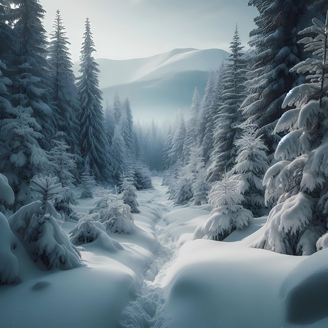 Free ai generated forest winter illustration