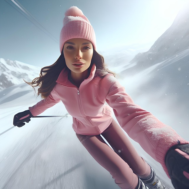 Free ai generated woman skier illustration