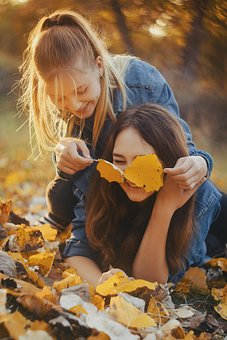 Free Girls Leaves photo and picture