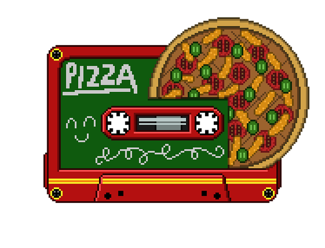 Free pixel art cassette tape illustration