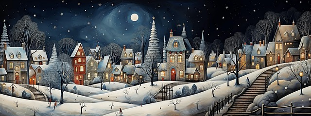 Free ai generated billage christmas illustration
