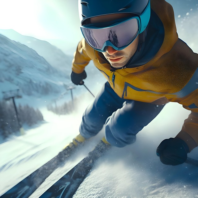 Free skier snow ai generated illustration