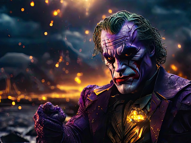 Free joker villain batman illustration