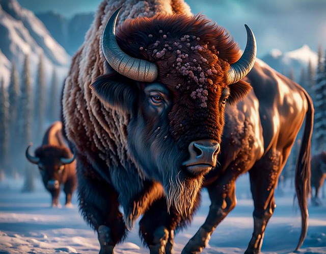 Download free HD stock image of Animal Bison Free animal bison wildlife illustration