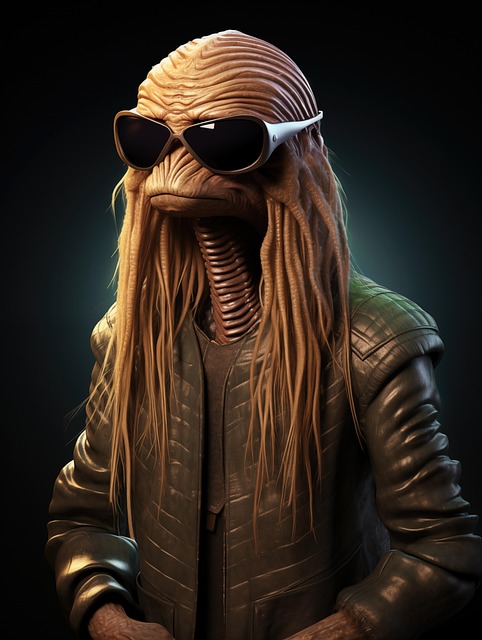 Free ai generated alien rocker illustration