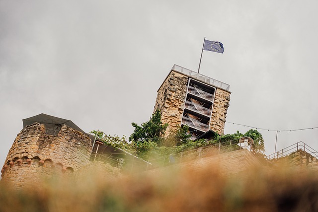 Castelo, Montanha, Céu, Céu Cinza