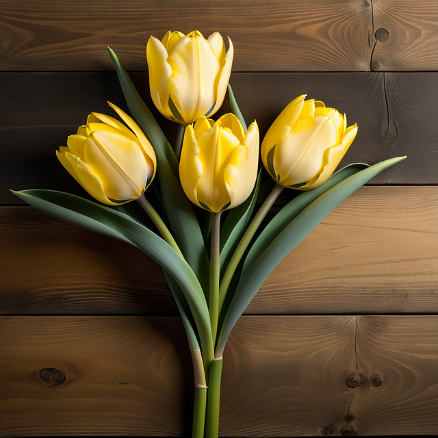 Download free HD stock image of Ai Generated Floral Background Free ai generated floral background yellow tulip illustration
