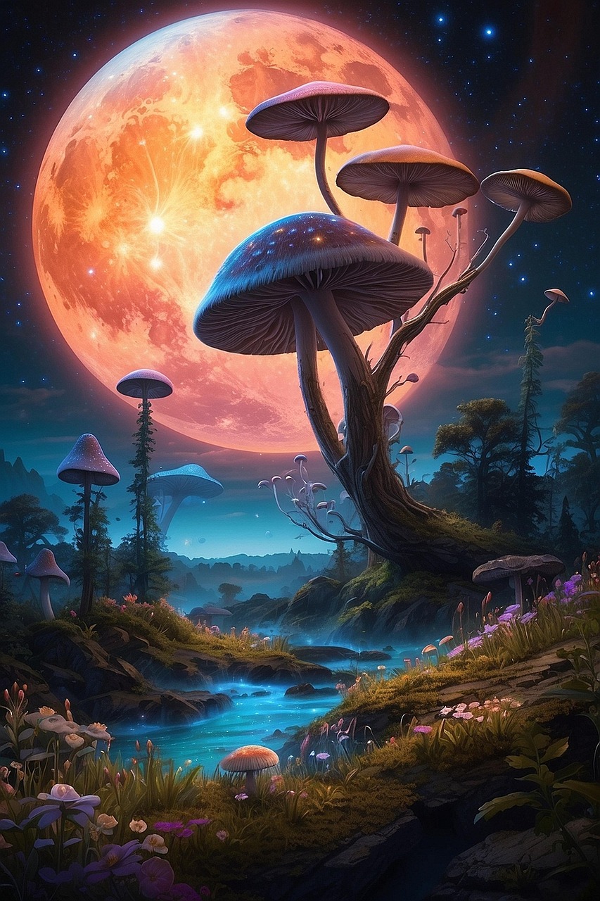 Download Ai Generated Mushroom Forest Royalty-Free Stock Illustration ...