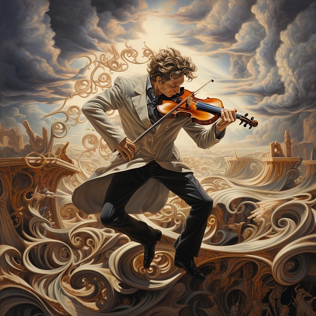 Ai Generiert, Mann, Violinist, Musical
