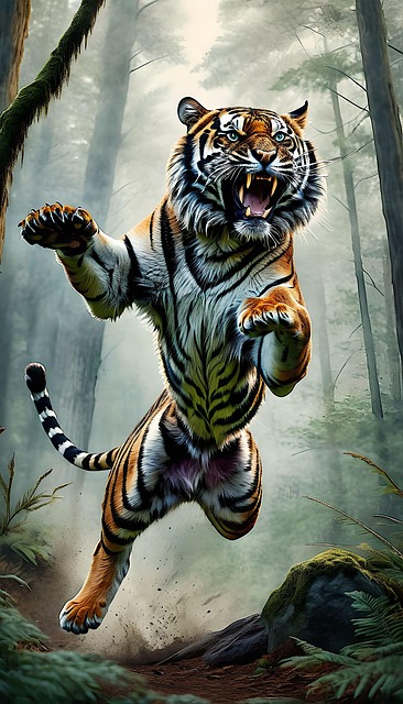 Free ai generated tiger jungle illustration