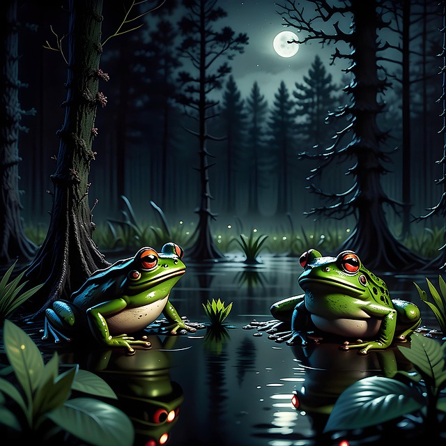 Free frogs toads swamp illustration