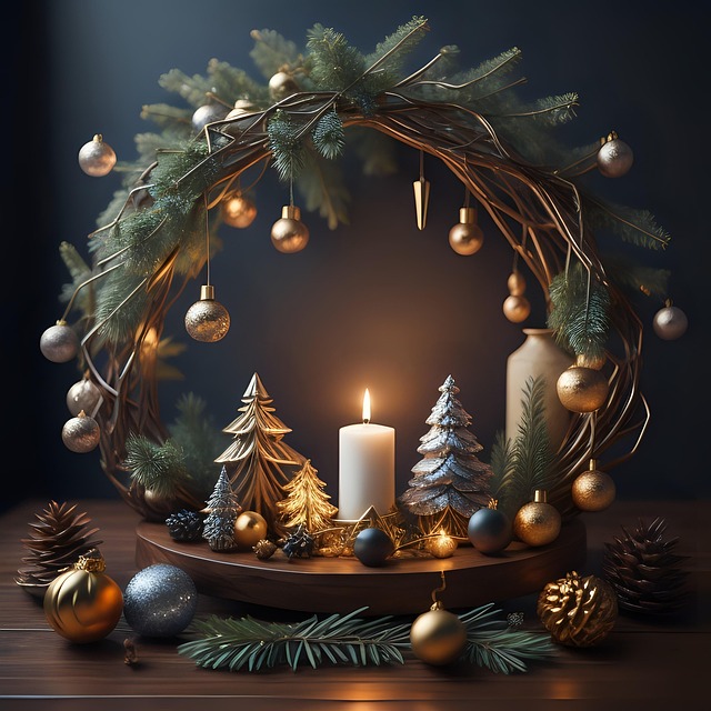 Free ai generated christmas wreath illustration
