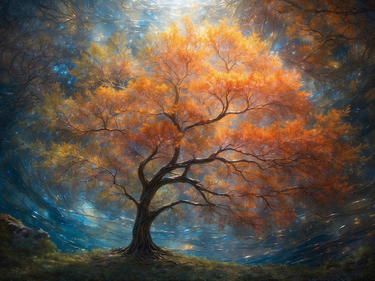 Free ai generated tree nature illustration
