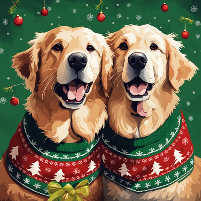 Free Golden Retriever Two Golden Retrievers illustration and picture