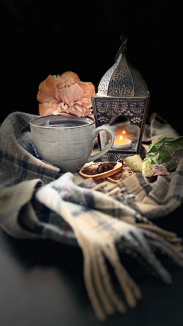 Ainda Vida, Chá, Velas, Lanterna, Copo