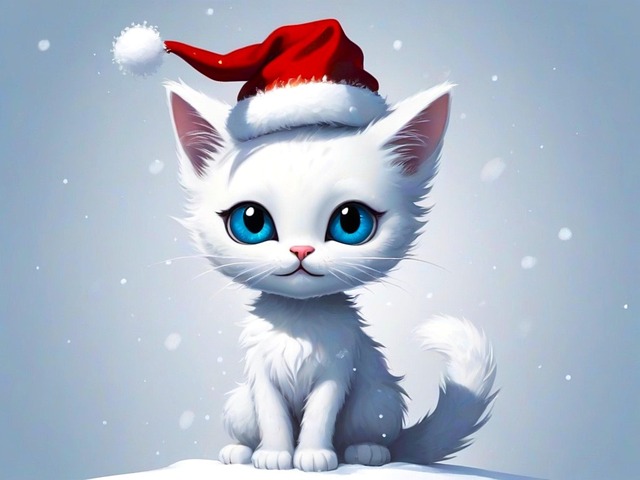 Cat, Kitten, Winter, Holiday, Christmas