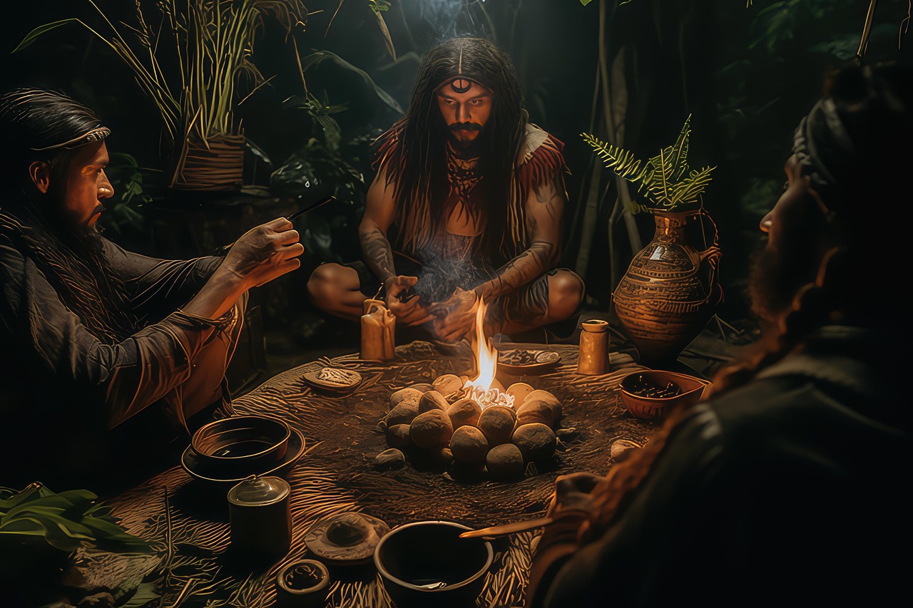 Free ai generated ceremony ayahuasca illustration