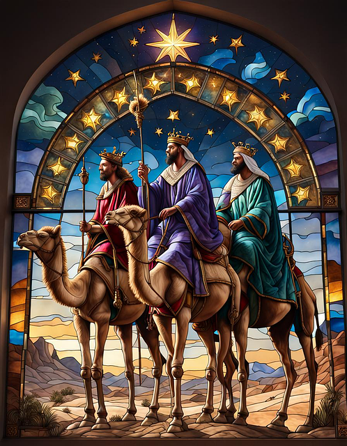 Jul, Konger, Stjerne, Kulørt Glas, Kirke