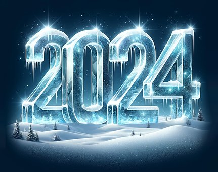 Neujahr, 2024, Neues Jahr 2024, Eis