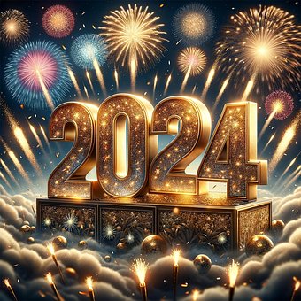 Ai Generiert, Neujahr, 2024, Golden