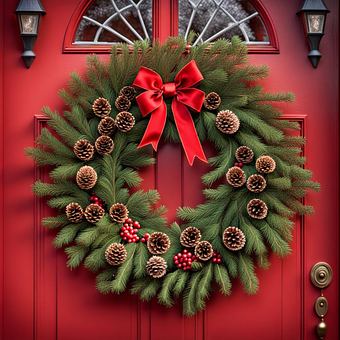 Jul, Krans, Dekoration, Ornament, Dør