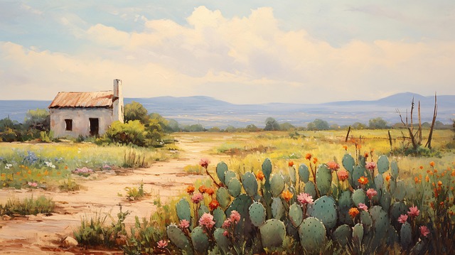 Free ai generated meadow cacti illustration