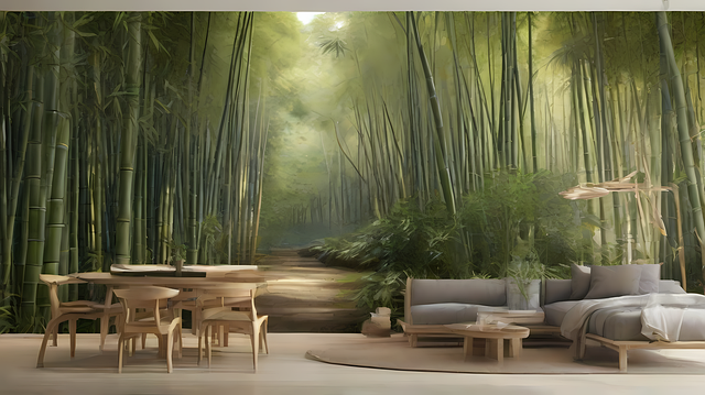 Free ai generated bamboo furnitures illustration