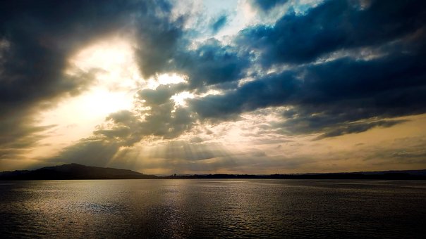 Himmel, Wolken, See, Wasser, Berge