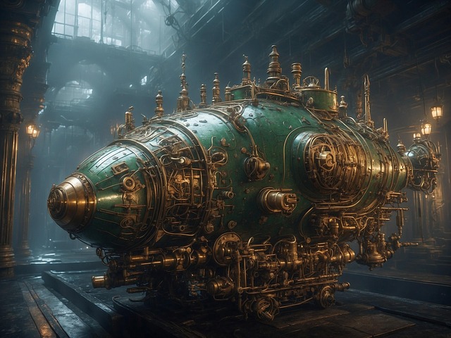 Download free HD stock image of Ai Generated Submarine Free ai generated submarine machine illustration