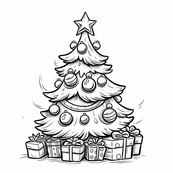 Ai Generado, Árbol De Navidad, Festivo