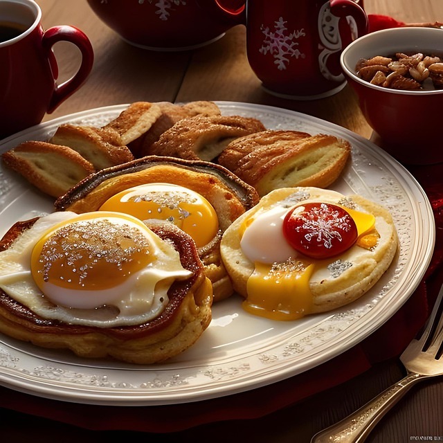 Free ai generated christmas dinner holiday menu illustration