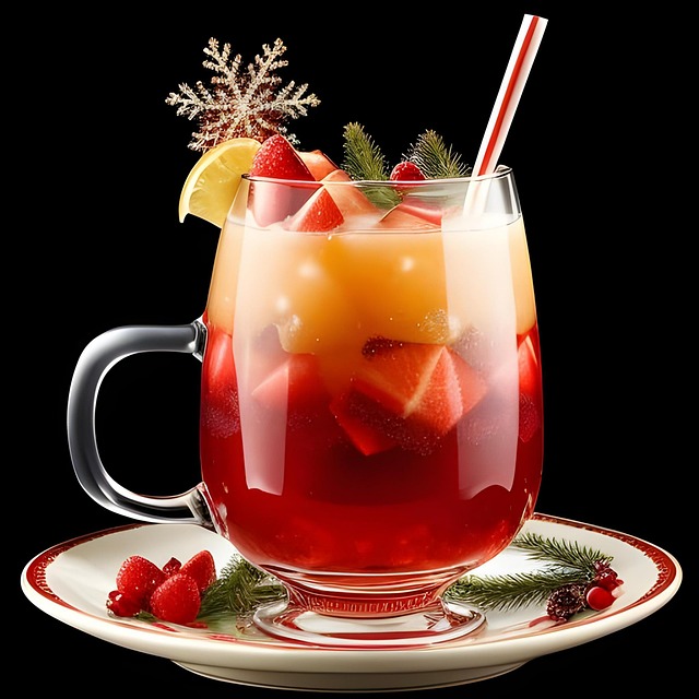 Free ai generated christmas punch festive drinks illustration