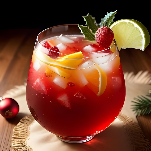 Free ai generated christmas punch festive drinks illustration