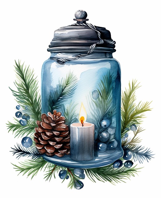Free ai generated mason jar christmas illustration
